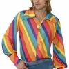 Smiffys 1970s Rainbow Colour Shirt -Simply Fancy Dress Shop 1970s rainbow colour shirt 286888