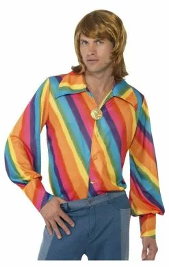 Smiffys 1970s Rainbow Colour Shirt