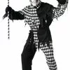Adult Black And White Evil Jester Costume -Simply Fancy Dress Shop adult black and white evil jester costume 115811