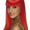 Smiffys Adult Glamourama Wig NEON RED -Simply Fancy Dress Shop adult glamourama wig neon red 375123