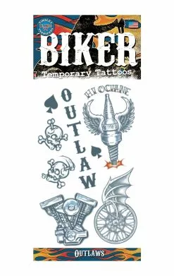 Biker Temp Tattoo Set