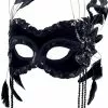 Black Velvet Mask With Feathers -Simply Fancy Dress Shop black velvet mask with feathers 497278