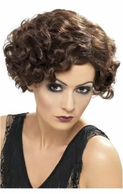 Smiffys Brown 1920s Flirty Flapper Wig