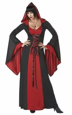 Deluxe Halloween Hooded Robe RED