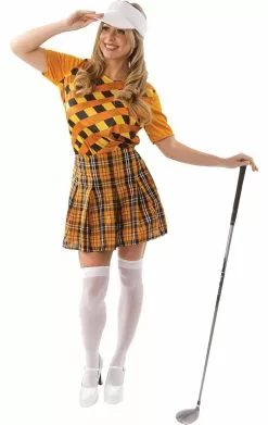Female Golfer Costume (Orange & Black)