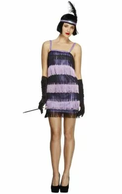 Smiffys Fever Flapper Costume PURPLE