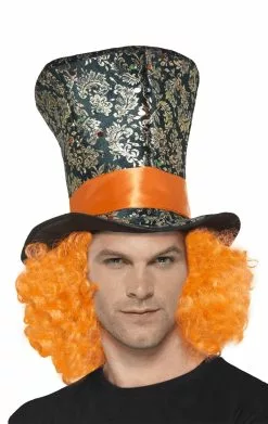 Smiffys Mad Hatter Top Hat With Hair