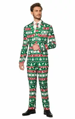 GENERIC Mens Green Nordic Christmas Suit- Opposuits