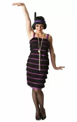 Purple & Black Flapper Dress