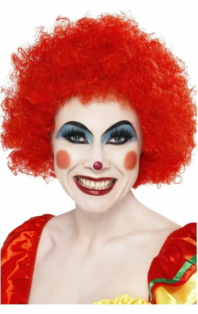Red Afro Clown Wig 3 Red Afro Clown Wig