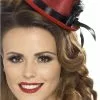 Smiffys Red Mini Top Hat With Feather 2 Smiffys Red Mini Top Hat With Feather -Simply Fancy Dress Shop red mini top hat with feather 406711