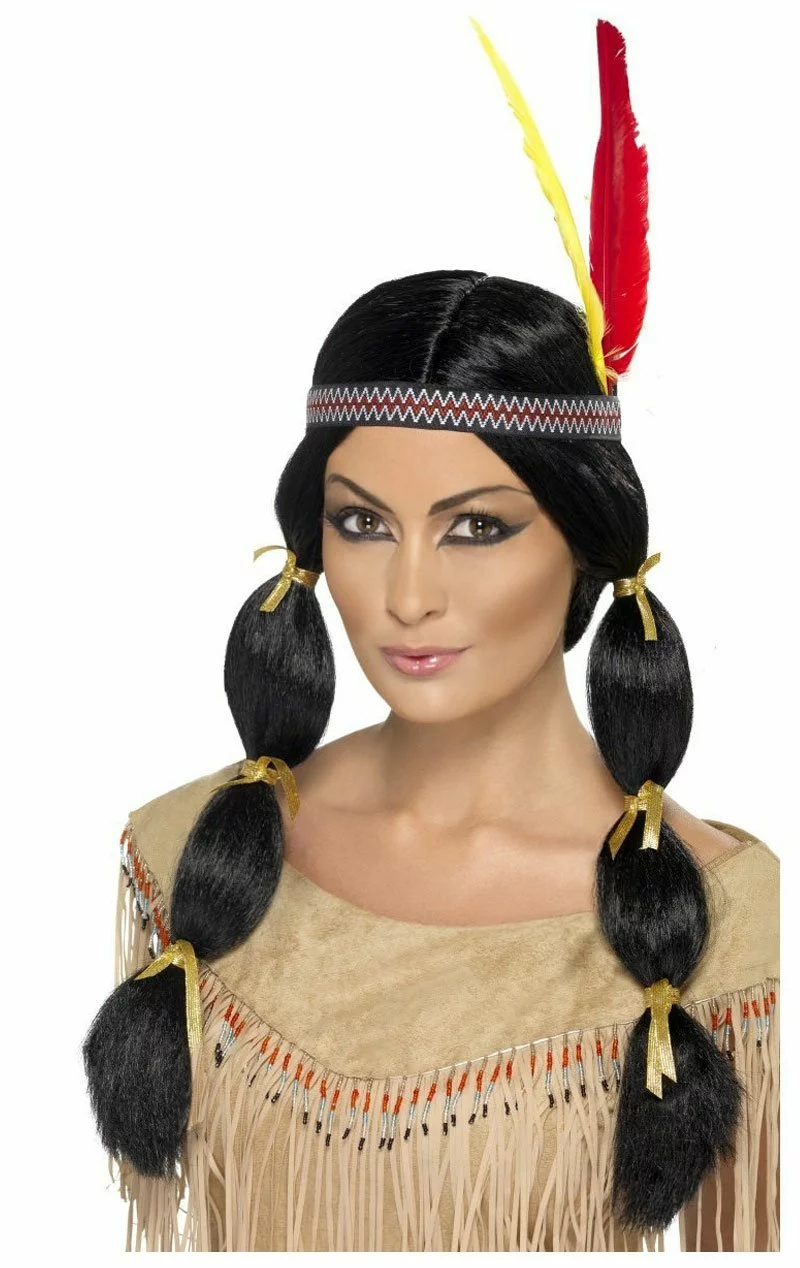 Smiffys Women's Indian Wig 3 Smiffys Women's Indian Wig