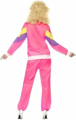 Smiffys Womens Pink 80s Shell Suit Costume -Simply Fancy Dress Shop womens pink 80s shell suit costume 731588