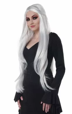 GENERIC Womens White Extra Long Cosplay Wig